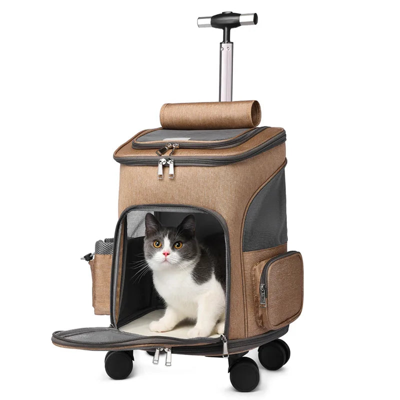 Sac de transport pour chat à roulettes