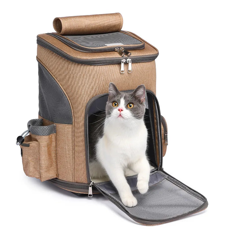 Sac de transport pour chat à roulettes