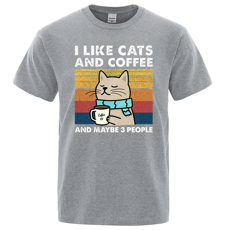 T Shirt Chat “J'aime Les Chats Et Le Café”