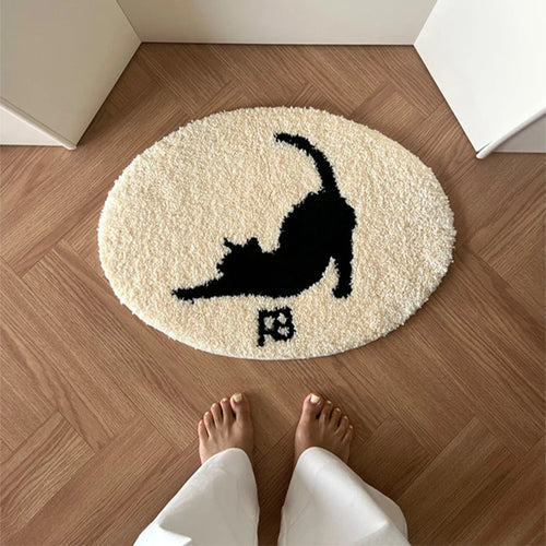 Tapis Motif Chat Ovale