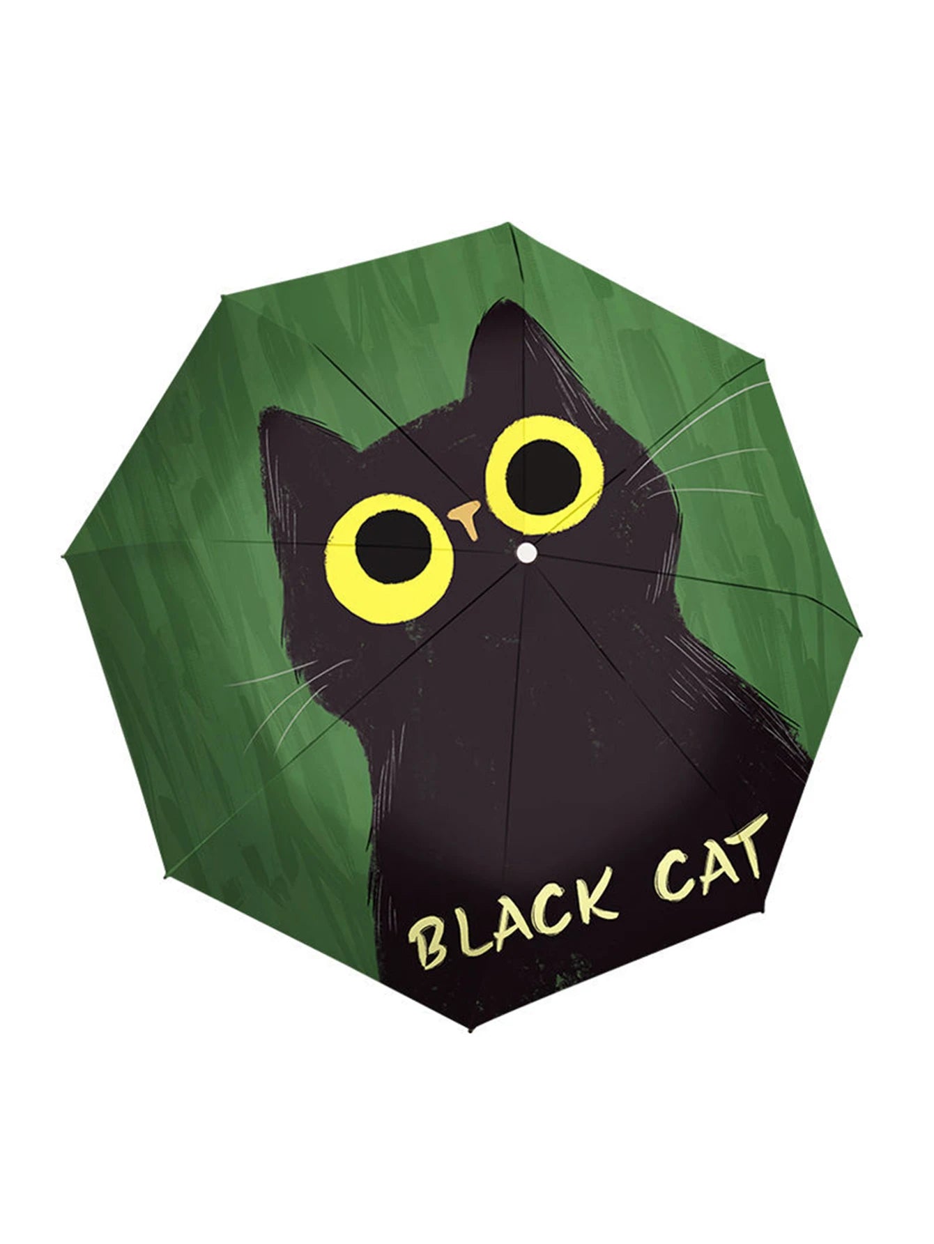 Parapluie Vert Chat Noir