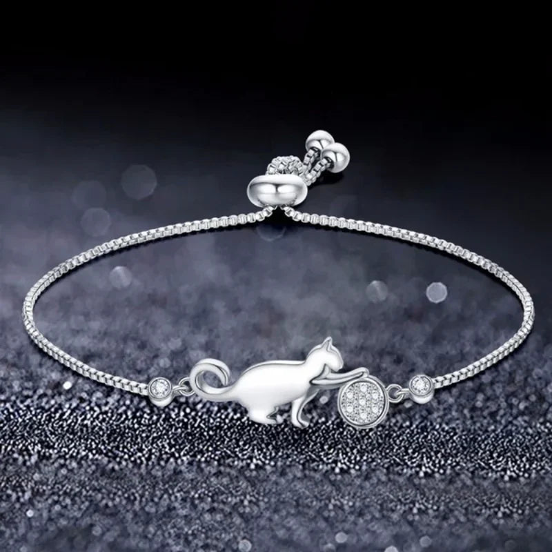 Bracelet chat argent