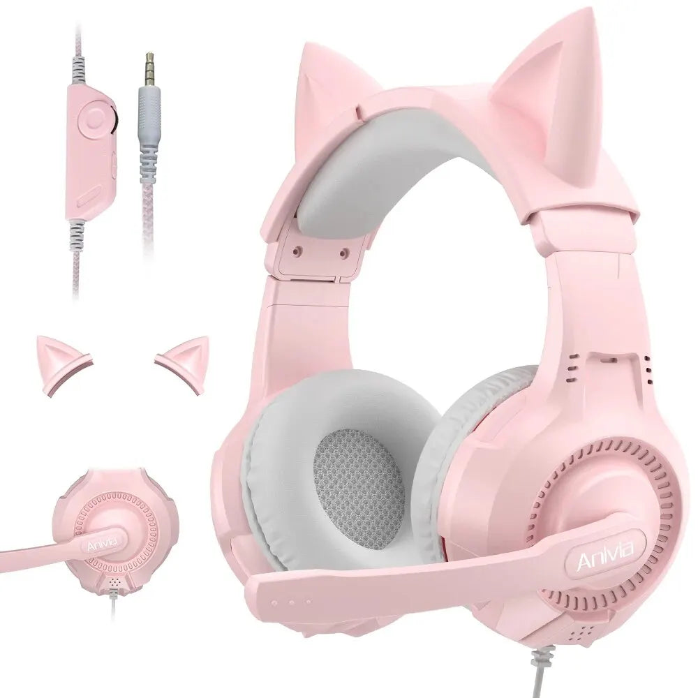 Casque Oreille de Chat Avec Micro