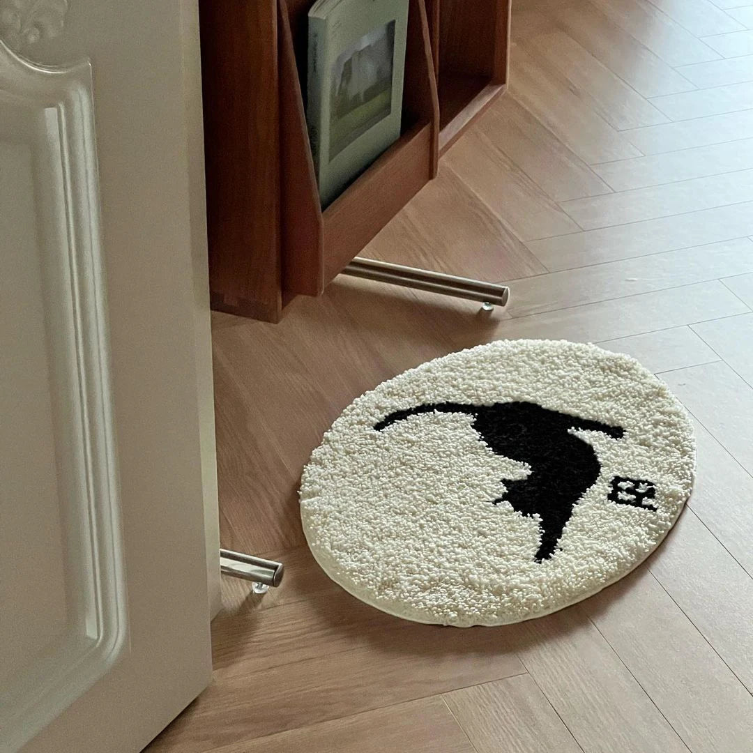 Tapis Motif Chat Ovale