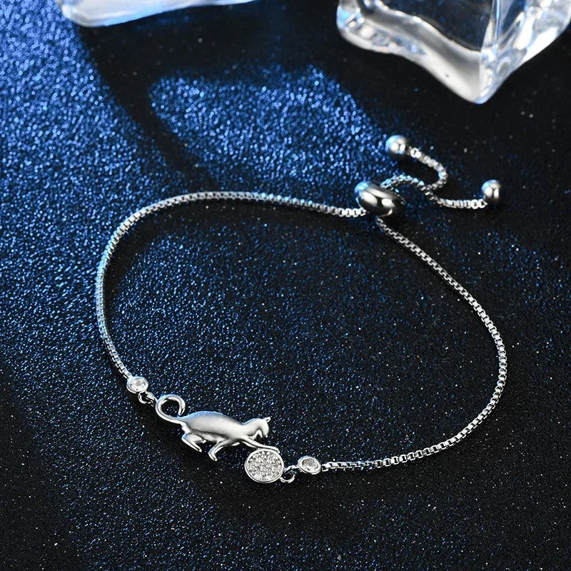 Bracelet chat argent