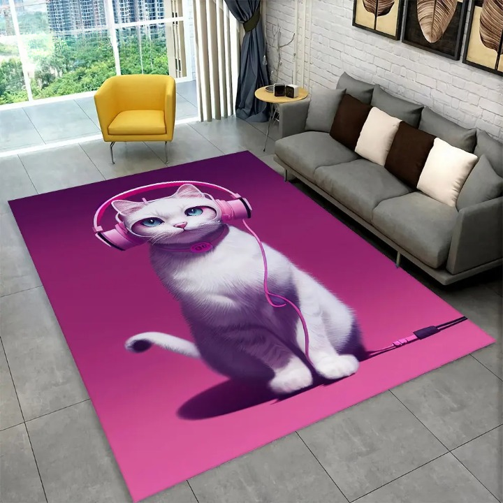 Tapis Motif Chat Salon