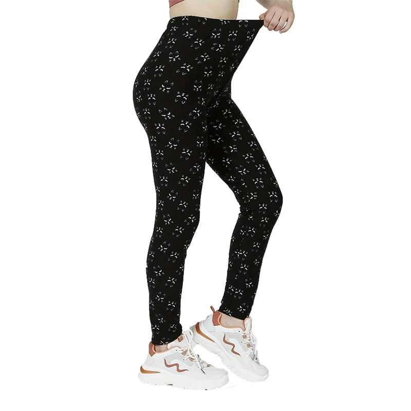 Pantalon Legging Tête de Chat Noir