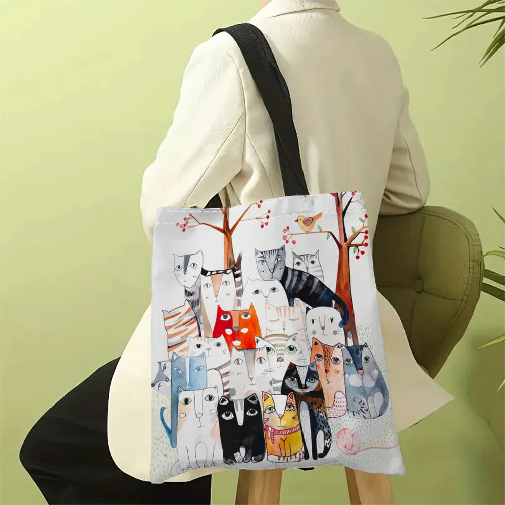 Tote Bag Motif Chat