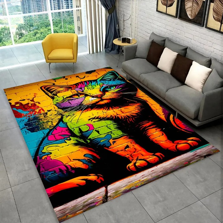 Tapis Motif Chat Salon