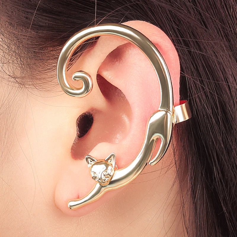 Boucle d'oreille chat femme