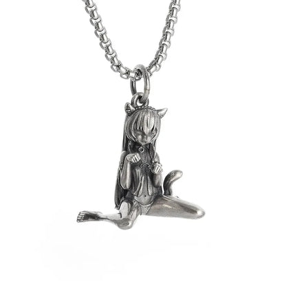 collier pendentif chat