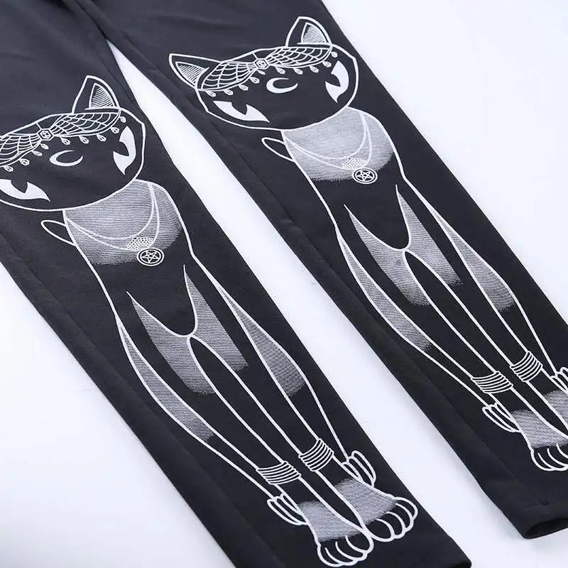 Pantalon Legging Chat Gothique