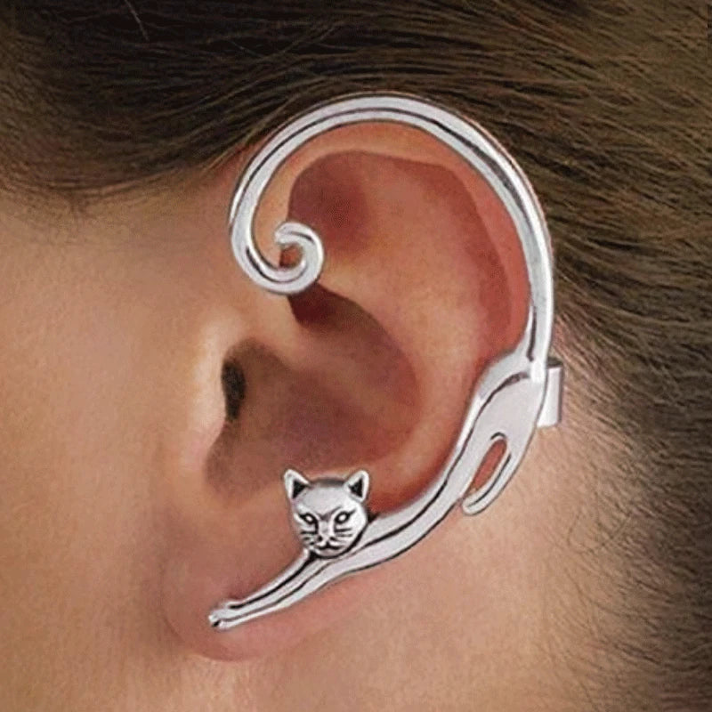 Boucle d'oreille chat femme