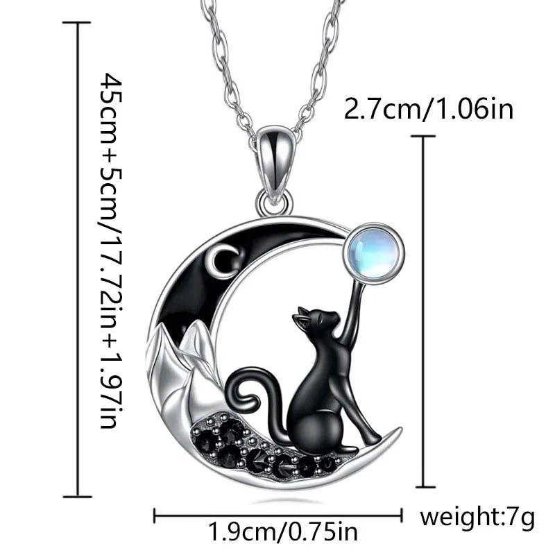 Pendentif chat lune