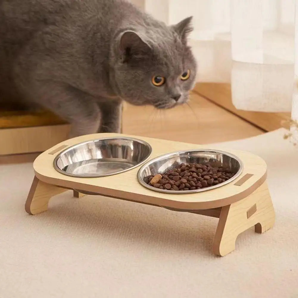 Gamelle en bois pour chat