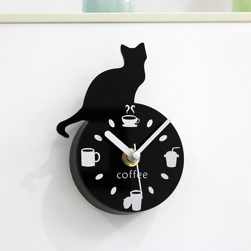 Horloge Chat Noir Magnétique