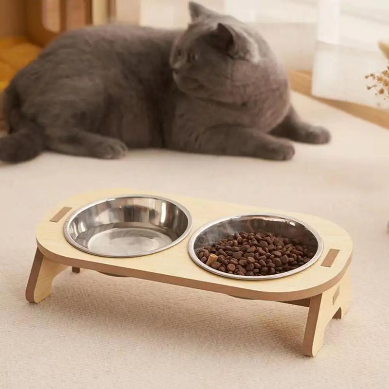 Gamelle en bois pour chat