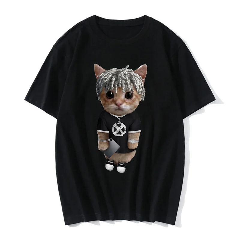 T Shirt Chat Debout Mignon Roux