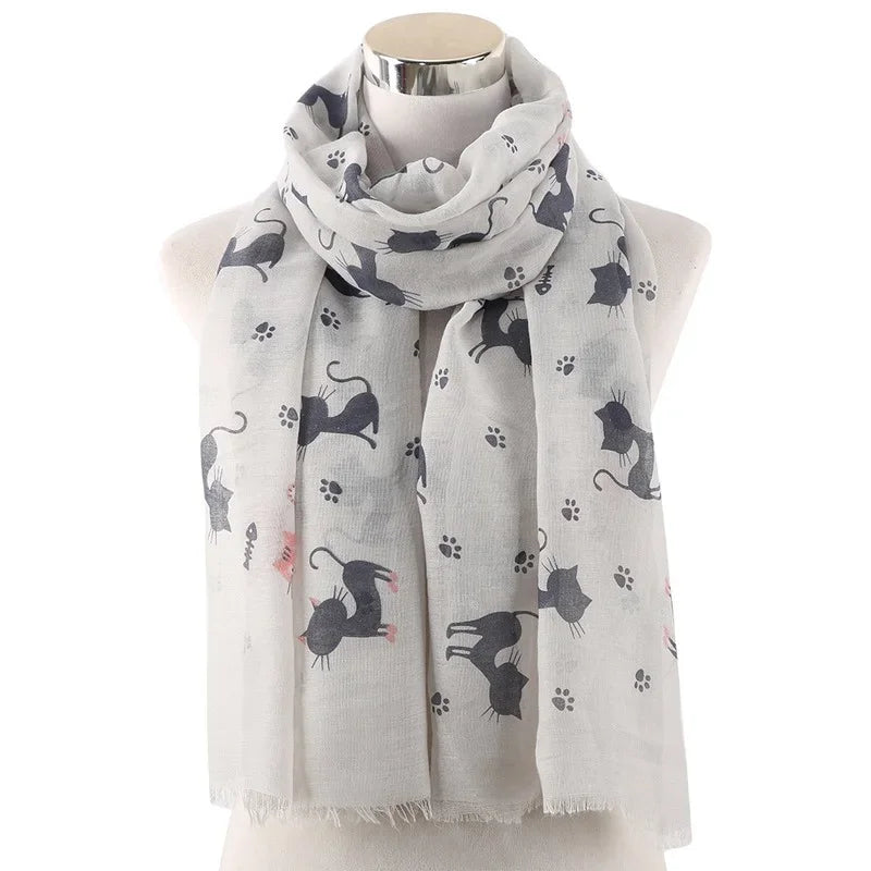 Foulard Femme Chat en Viscose