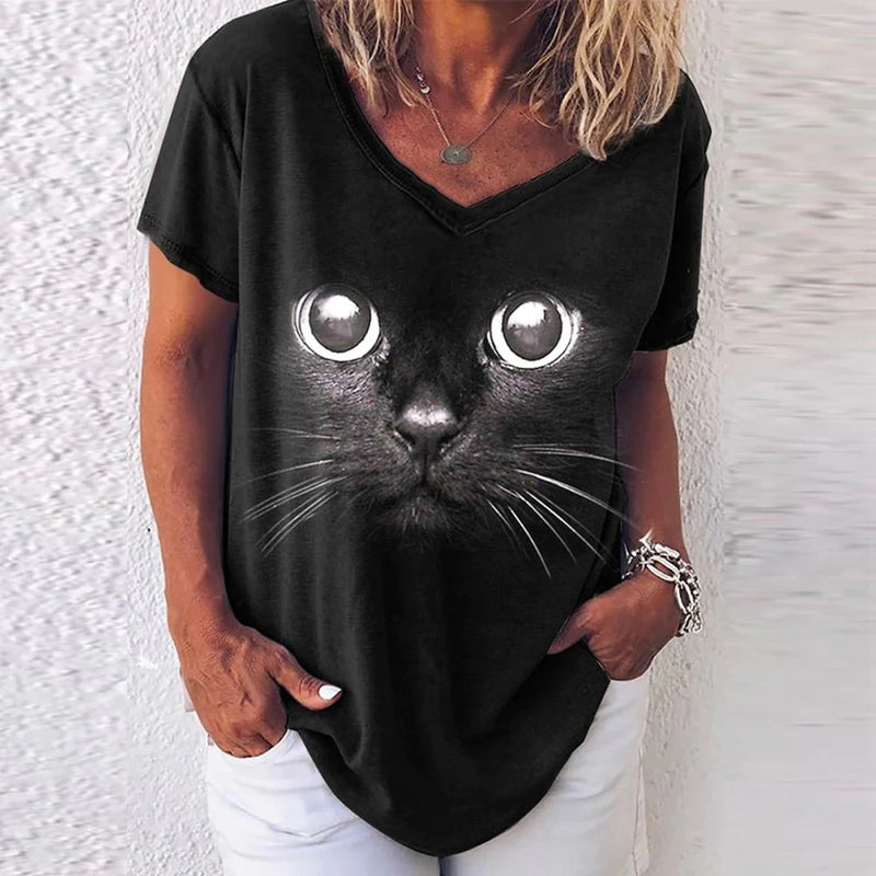 T Shirt Chat Noir Femme